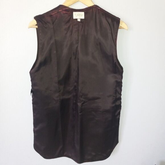 Gabbys 100% Brown Suede Leather Vest-Large-Lined-Pockets-Western-Boho-Rodeo - Picture 7 of 9